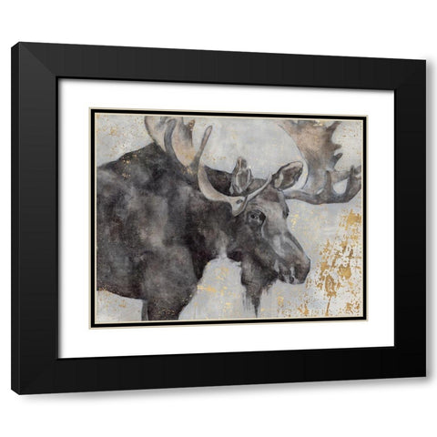 Alces Trail I  Black Modern Wood Framed Art Print with Double Matting by Hawksley, Beverley
