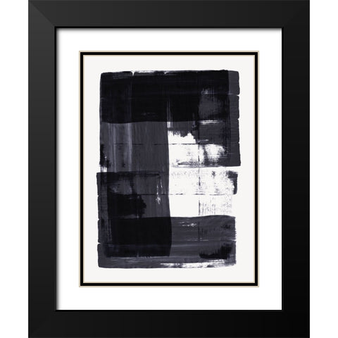 Square Black Stroke II Black Modern Wood Framed Art Print with Double Matting by Hogan, Aoibhne
