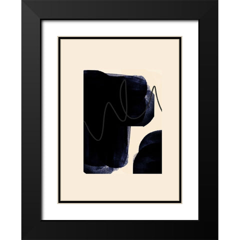 Blobs of Black IÂ  Black Modern Wood Framed Art Print with Double Matting by Hogan, Aoibhne