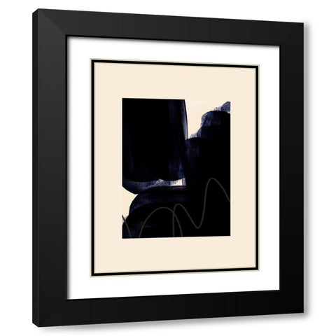 Blobs of Black II Black Modern Wood Framed Art Print with Double Matting by Hogan, Aoibhne