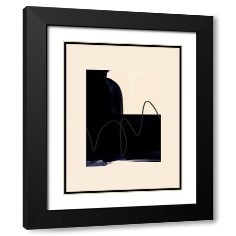 Blobs of Black III Black Modern Wood Framed Art Print with Double Matting by Hogan, Aoibhne