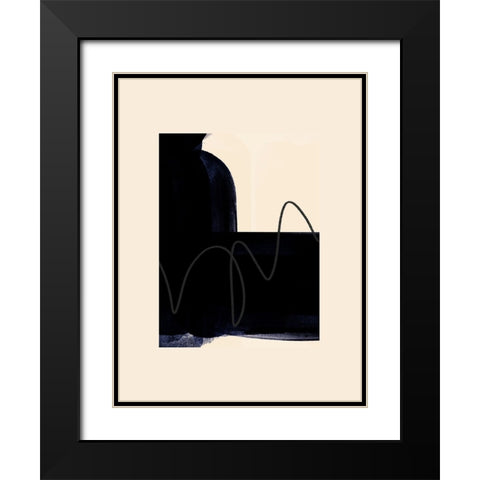 Blobs of Black III Black Modern Wood Framed Art Print with Double Matting by Hogan, Aoibhne