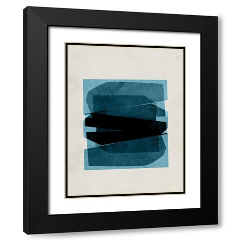 Bolds of Blue II Black Modern Wood Framed Art Print with Double Matting by Hogan, Aoibhne