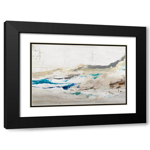 Blue Cliff I  Black Modern Wood Framed Art Print with Double Matting by Ian C