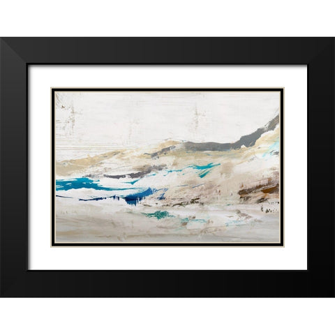 Blue Cliff I  Black Modern Wood Framed Art Print with Double Matting by Ian C