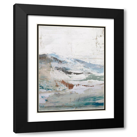 Blue Cliff II Black Modern Wood Framed Art Print with Double Matting by Ian C