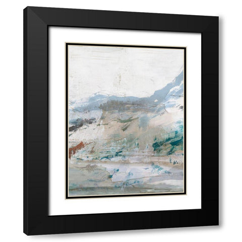 Blue Cliff III Black Modern Wood Framed Art Print with Double Matting by Ian C