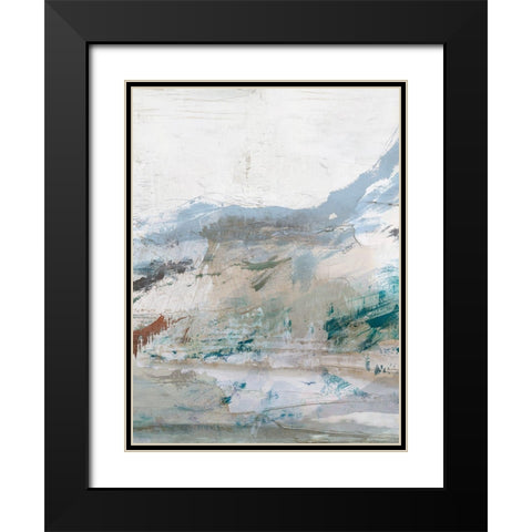 Blue Cliff III Black Modern Wood Framed Art Print with Double Matting by Ian C