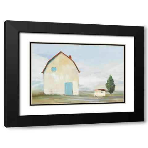 Yellow Barn I  Black Modern Wood Framed Art Print with Double Matting by Ian C