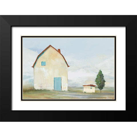 Yellow Barn I  Black Modern Wood Framed Art Print with Double Matting by Ian C