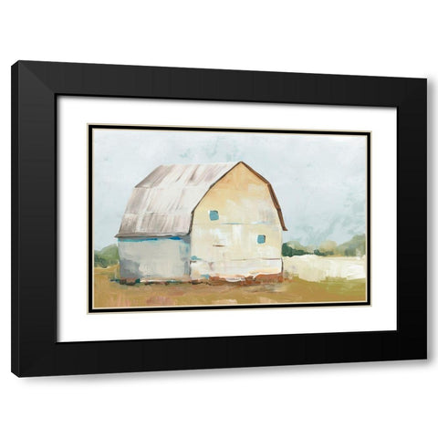 Yellow Barn II  Black Modern Wood Framed Art Print with Double Matting by Ian C
