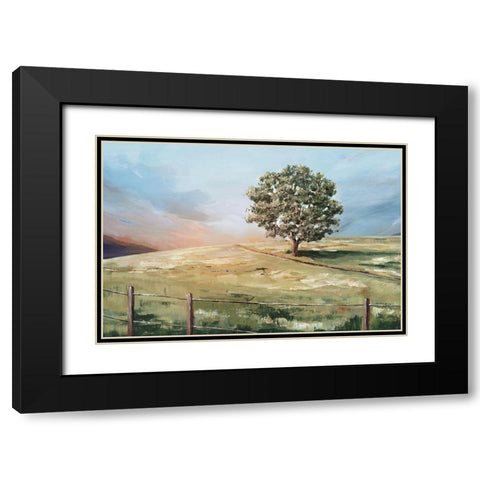 Sunset Tree  Black Modern Wood Framed Art Print with Double Matting by Ian C