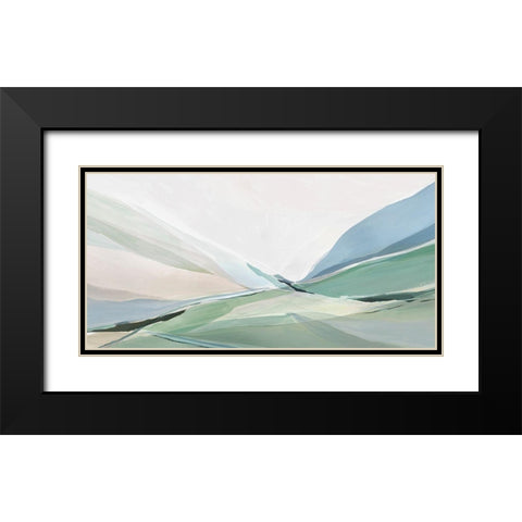 Rolling Green  Black Modern Wood Framed Art Print with Double Matting by Ian C