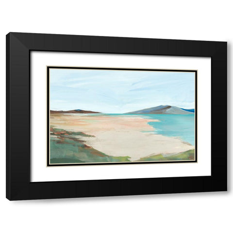 Sunny Beach Shore I Black Modern Wood Framed Art Print with Double Matting by Ian C