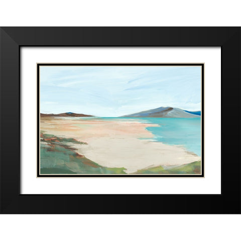 Sunny Beach Shore I Black Modern Wood Framed Art Print with Double Matting by Ian C