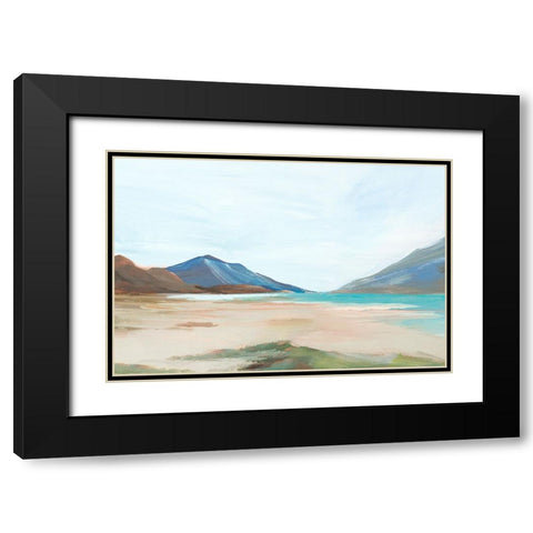 Sunny Beach Shore II Black Modern Wood Framed Art Print with Double Matting by Ian C