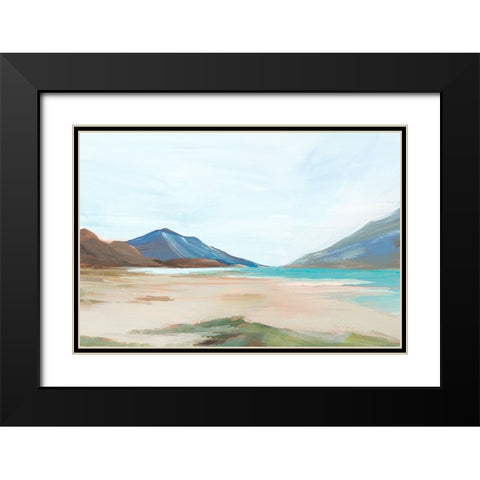 Sunny Beach Shore II Black Modern Wood Framed Art Print with Double Matting by Ian C
