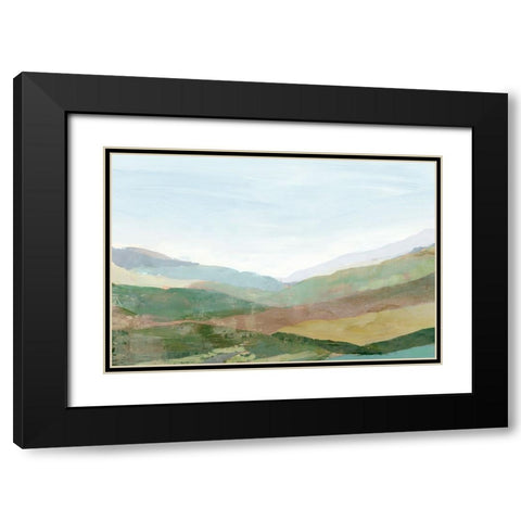 Colourful Plains I Black Modern Wood Framed Art Print with Double Matting by Ian C