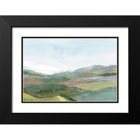 Colourful Plains II Black Modern Wood Framed Art Print with Double Matting by Ian C