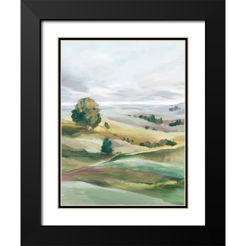 Green Pastures I Black Modern Wood Framed Art Print with Double Matting by Ian C