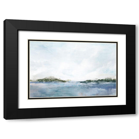 Blue Seascape Black Modern Wood Framed Art Print with Double Matting by Ian C