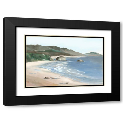 Ocean Breeze Walk Black Modern Wood Framed Art Print with Double Matting by Ian C