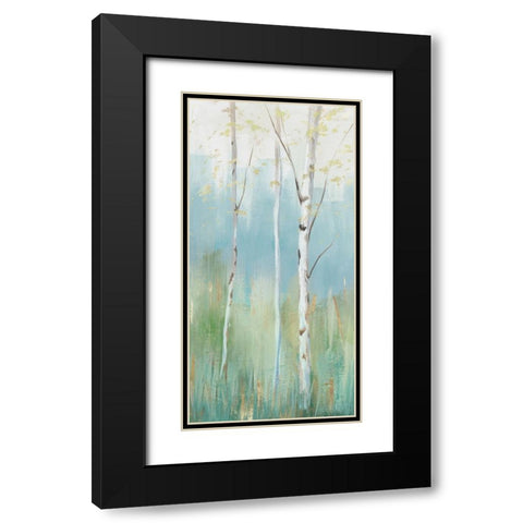 Birch Harmonies I Black Modern Wood Framed Art Print with Double Matting by Ian C