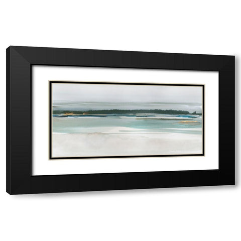 Serenity by the Lake Black Modern Wood Framed Art Print with Double Matting by Ian C