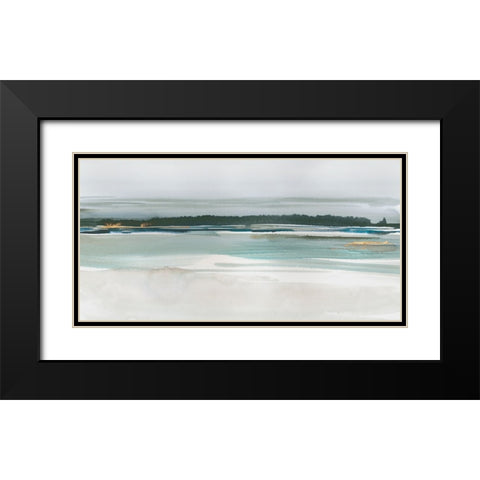 Serenity by the Lake Black Modern Wood Framed Art Print with Double Matting by Ian C