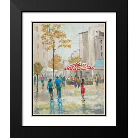 Small town girl Black Modern Wood Framed Art Print with Double Matting by Joy, Julie