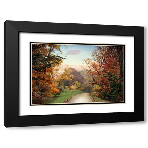 Country Road Black Modern Wood Framed Art Print with Double Matting by Jenney, Jessica