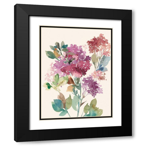 Sweet Hydrangea I Black Modern Wood Framed Art Print with Double Matting by Jensen, Asia