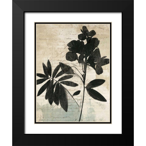 Inky Floral II Black Modern Wood Framed Art Print with Double Matting by Jensen, Asia