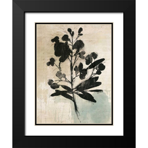 Inky Floral III Black Modern Wood Framed Art Print with Double Matting by Jensen, Asia