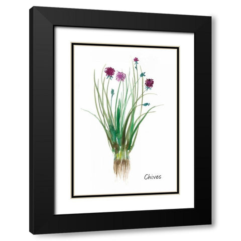 Chives Black Modern Wood Framed Art Print with Double Matting by Jensen, Asia