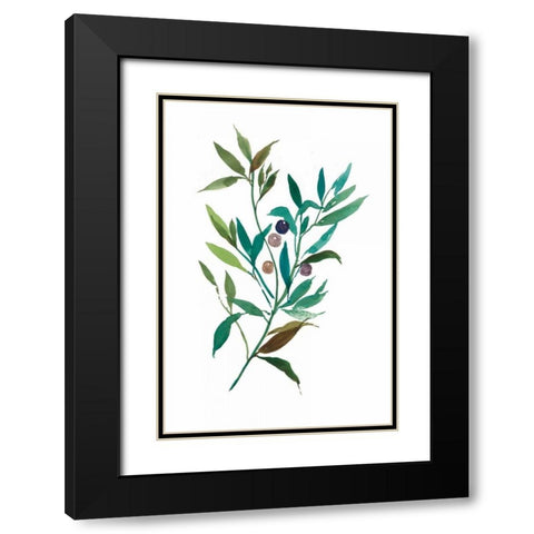 Olive I Black Modern Wood Framed Art Print with Double Matting by Jensen, Asia