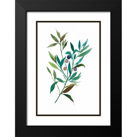 Olive I Black Modern Wood Framed Art Print with Double Matting by Jensen, Asia