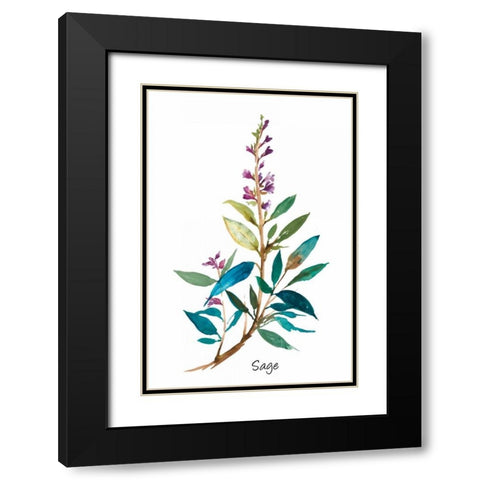 Sage II Black Modern Wood Framed Art Print with Double Matting by Jensen, Asia