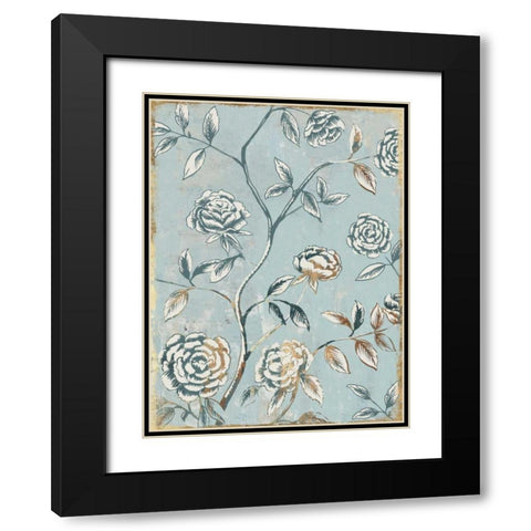 Pale Damask I Black Modern Wood Framed Art Print with Double Matting by Jensen, Asia