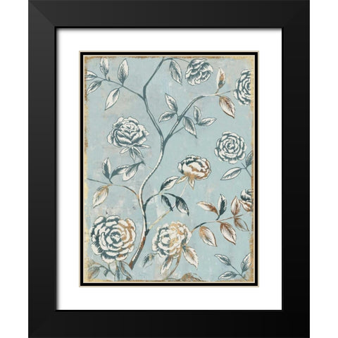 Pale Damask I Black Modern Wood Framed Art Print with Double Matting by Jensen, Asia