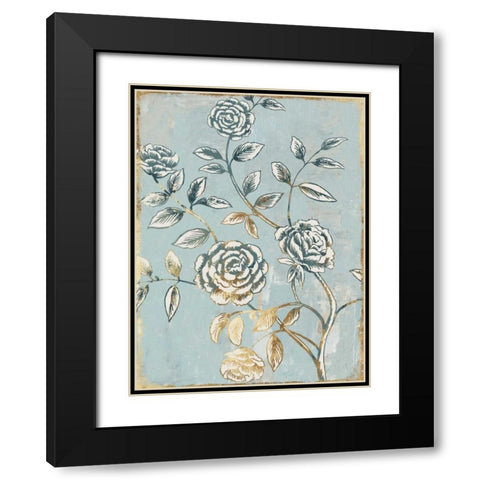 Pale Damask II Black Modern Wood Framed Art Print with Double Matting by Jensen, Asia