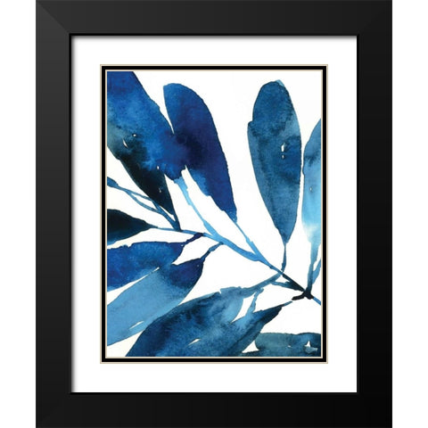Sapphire Stems I Black Modern Wood Framed Art Print with Double Matting by Jensen, Asia