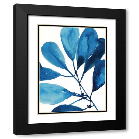 Sapphire Stems II Black Modern Wood Framed Art Print with Double Matting by Jensen, Asia
