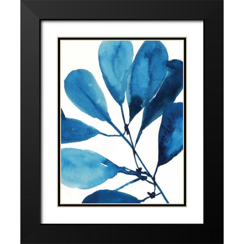 Sapphire Stems II Black Modern Wood Framed Art Print with Double Matting by Jensen, Asia