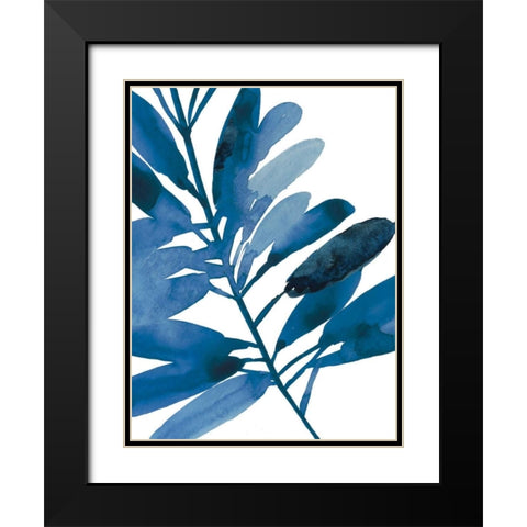 Sapphire Stems III Black Modern Wood Framed Art Print with Double Matting by Jensen, Asia