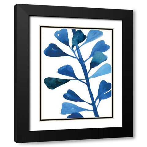 Sapphire Stems V Black Modern Wood Framed Art Print with Double Matting by Jensen, Asia
