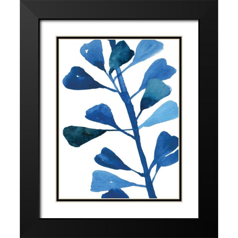 Sapphire Stems V Black Modern Wood Framed Art Print with Double Matting by Jensen, Asia