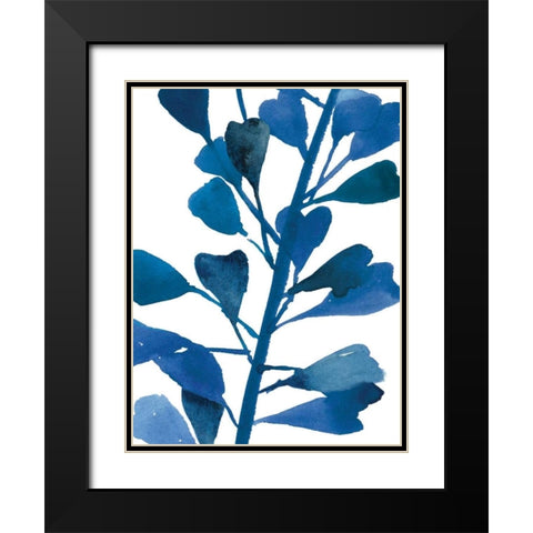 Sapphire Stems VI Black Modern Wood Framed Art Print with Double Matting by Jensen, Asia