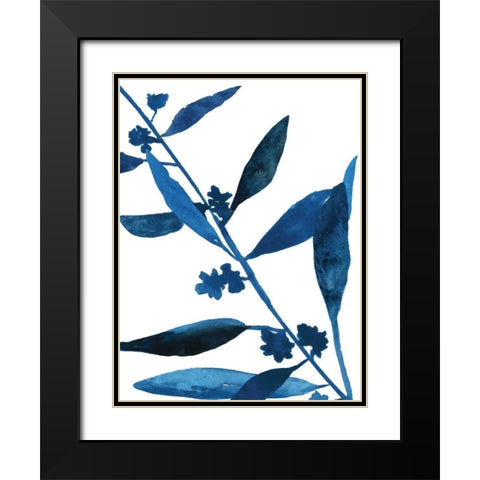 Sapphire Stems VIII Black Modern Wood Framed Art Print with Double Matting by Jensen, Asia