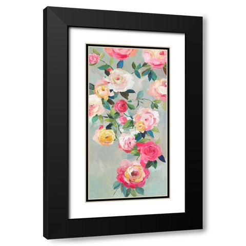 Cascade of Roses III  Black Modern Wood Framed Art Print with Double Matting by Jensen, Asia
